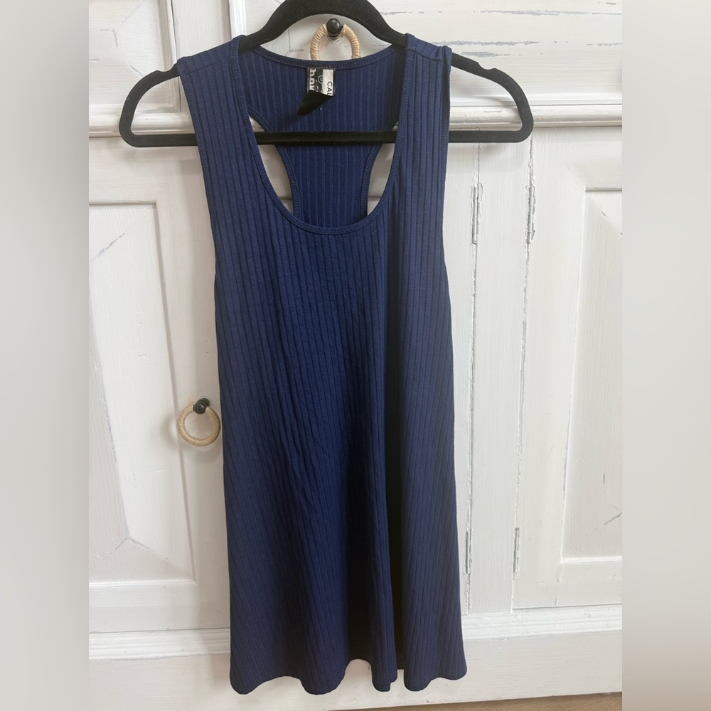 California Stitch, New Navy Ribbed Racerback Tank, Size Large